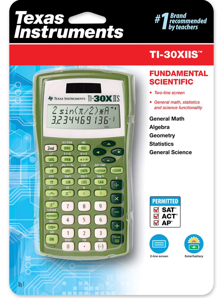 Texas Instruments TI-30X IIS 2-Line Scientific Calculator, Lime Green - Image 2